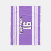 Amethyst Paars Wht Team Jersey Fleece Deken (Voorkant)