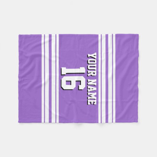 Amethyst Paars Wht Team Jersey Fleece Deken (Voorkant (Horizontaal))