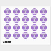 Amethyst Paars Wht Team Jersey Ronde Sticker (Vel)
