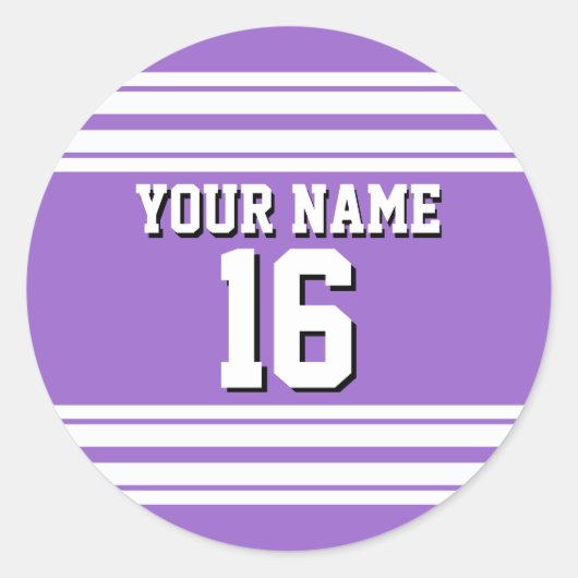 Amethyst Paars Wht Team Jersey Ronde Sticker (Voorkant)