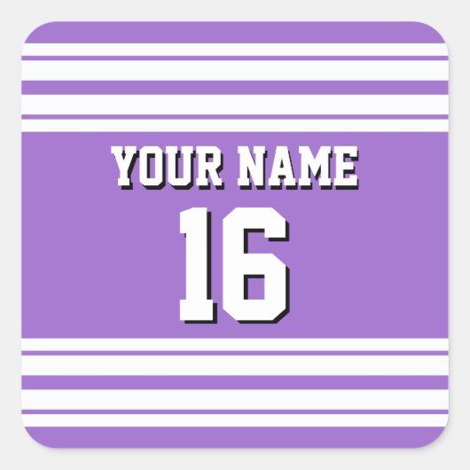 Amethyst Paars Wht Team Jersey Vierkante Sticker (Voorkant)