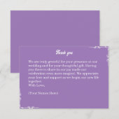 Amethyst Paars & Witte Filigraan Bedankkaart (Voorkant / Achterkant)