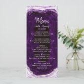 Amethyst Paars & Zilver Geode Agate Marmeren Eetta Menu (Staand voorkant)