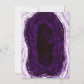 Amethyst Paars & Zilver Geode Agate Snede Trouwdag Kaart (Achterkant)