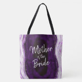 Amethyst Paars & Zilver Geode Moeder van de Bruid Tote Bag (Voorkant)