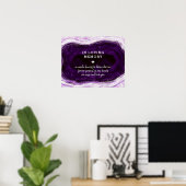 Amethyst Paars & Zilver 'In Loving Memory' bord Poster (Thuiskantoor)