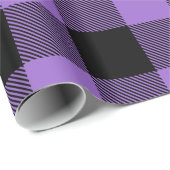 Amethyst Paarse Blk Huge Buffalo Pset Lumberjack Cadeaupapier (Rol Hoek)