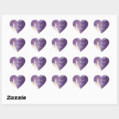 Amethyst Paarse bruid Vrijgezellenfeest hart Stick Hart Sticker (Vel)