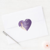 Amethyst Paarse bruid Vrijgezellenfeest hart Stick Hart Sticker (Envelop)