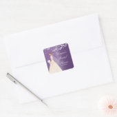 Amethyst Paarse Bruid Vrijgezellenfeest Vierkante Vierkante Sticker (Envelop)