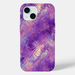 Amethyst Paarse Crystal Gel Textuur iPhone 15 Case