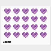 Amethyst Paarse Crystal Gel Textuur Hart Sticker (Vel)