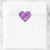 Amethyst Paarse Crystal Gel Textuur Hart Sticker (Tas)