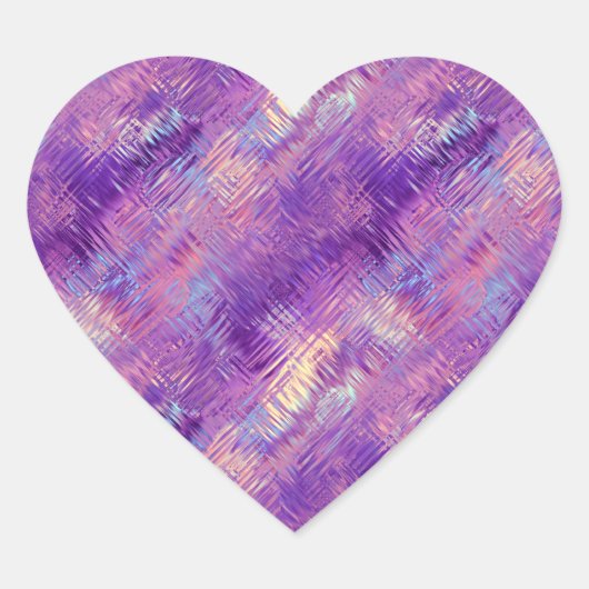 Amethyst Paarse Crystal Gel Textuur Hart Sticker (Voorkant)