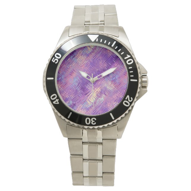 Amethyst Paarse Crystal Gel Textuur Horloge (Voorkant)