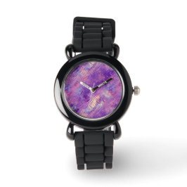 Amethyst Paarse Crystal Gel Textuur Horloge