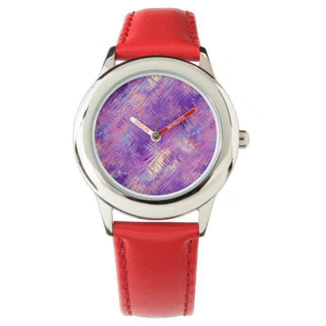 Amethyst Paarse Crystal Gel Textuur Horloge (Voorkant)