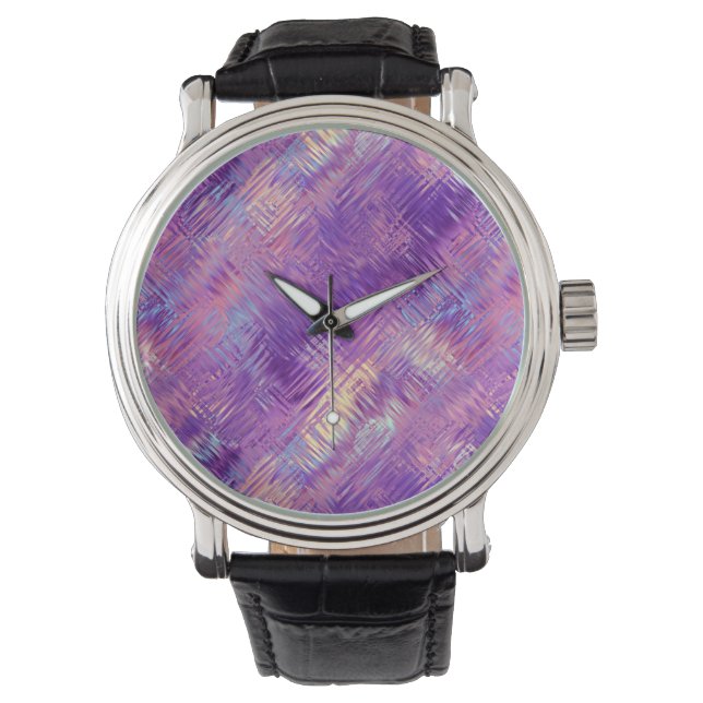 Amethyst Paarse Crystal Gel Textuur Horloge (Voorkant)