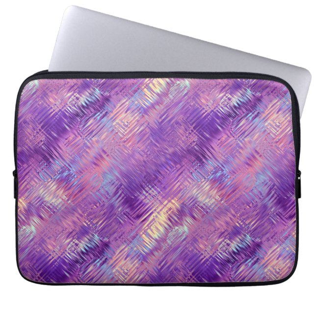 Amethyst Paarse Crystal Gel Textuur Laptop Sleeve (Voorkant)