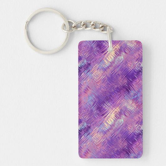 Amethyst Paarse Crystal Gel Textuur Sleutelhanger (Voorkant)