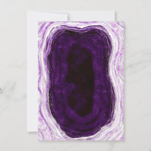 Amethyst Paarse Geode Slice Bruiloft Bridal Shower Kaart (Achterkant)