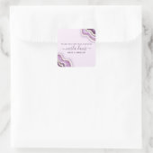 Amethyst Paarse Glitter Agate Geode Luxe Business Vierkante Sticker (Tas)