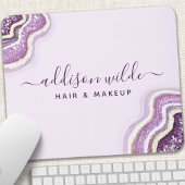 Amethyst Paarse Glitter Agate Geode Luxe Chic Muismat