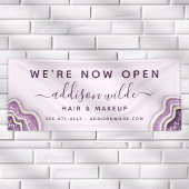 Amethyst Paarse Glitter Agate Geode Luxe Zakelijk Spandoek