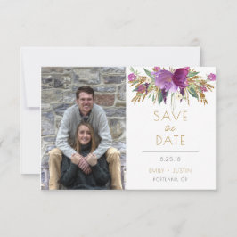Amethyst Paarse Gouden Glitter Foto Opslaan De Dat Save The Date