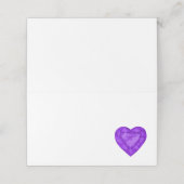 Amethyst paarse harten waterverf tentkaarten plaatskaartje (Buitenkant ongevouwen)