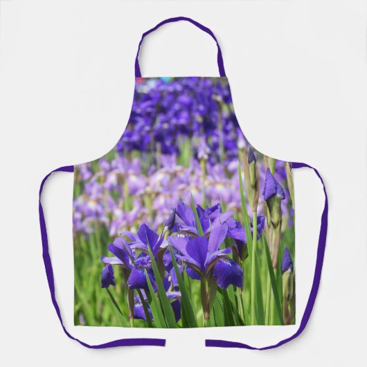 Amethyst Paarse Irises Garden Schort (Voorkant)