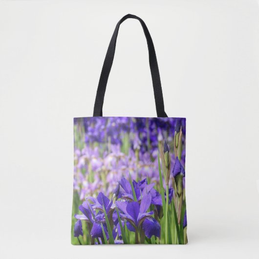 Amethyst Paarse Irises Garden Tote Bag (Voorkant)