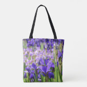 Amethyst Paarse Irises Garden Tote Bag (Achterkant)