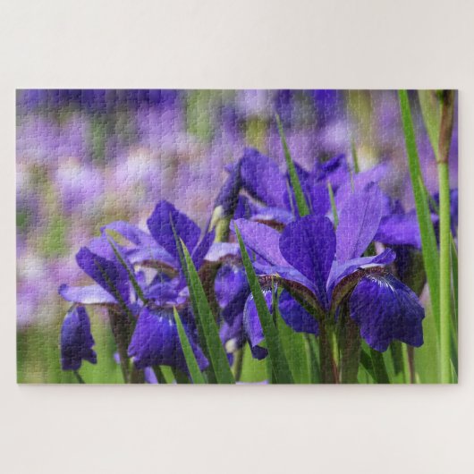 Amethyst Paarse Iriss Floral Garden Legpuzzel (Horizontaal)