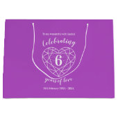 Amethyst paarse Jubileum 6 jaar gepersonaliseerd Groot Cadeauzakje (Voorkant)