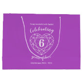 Amethyst paarse Jubileum 6 jaar gepersonaliseerd Groot Cadeauzakje (Achterkant)