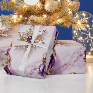 Amethyst Paarse Juwelen Kerstmis Cadeaupapier