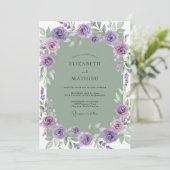 Amethyst Paarse Krans Huwelijk Kaart (Staand voorkant)