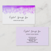 *~* Amethyst Paarse Lavender Waterverf Kristallen Visitekaartje (Voorkant / Achterkant)