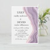 Amethyst Paarse Marmer Minimalistisch  Kaart (Staand voorkant)