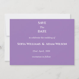 Amethyst Paarse Minimalistische Bewaar de Datum Ka
