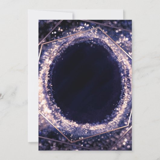 Amethyst Paarse moderne Abstracte glam Wedding Kaart (Achterkant)