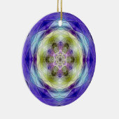 Amethyst Paarse Olijf blauwe bloem ster Keramisch Ornament (Rechts)
