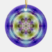 Amethyst Paarse Olijf blauwe bloem ster Keramisch Ornament (Voorkant)