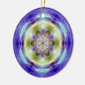 Amethyst Paarse Olijf blauwe bloem ster Keramisch Ornament (Links)