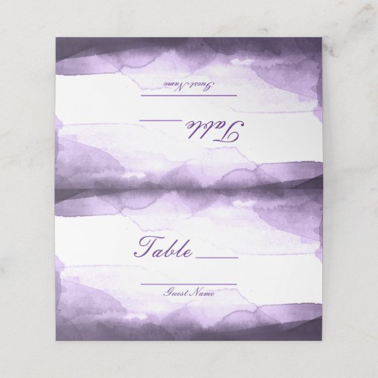 Amethyst Paarse Pruim Moderne Tafel Nummer Zitplaa Plaatskaartje (Buitenkant ongevouwen)