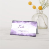 Amethyst Paarse Pruim Moderne Tafel Nummer Zitplaa Plaatskaartje (Voorkant)