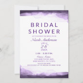 Amethyst Paarse Pruim Waterverf Bruidsdouche Kaart (Voorkant)