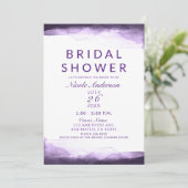 Amethyst Paarse Pruim Waterverf Bruidsdouche Kaart (Staand voorkant)