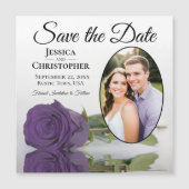 Amethyst Paarse Roos Save The Date Foto Magneet (Voorkant)